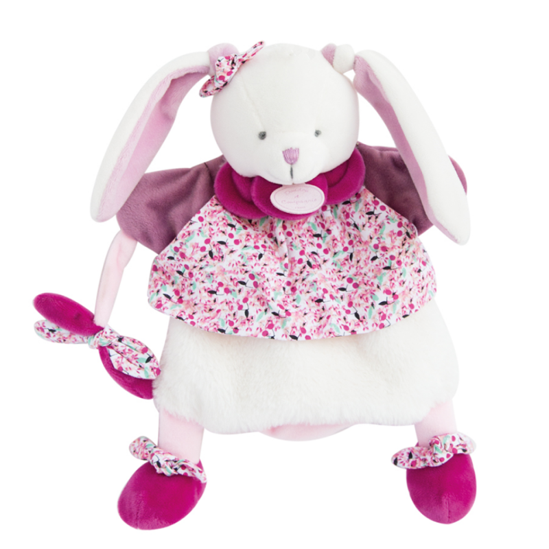  - marionnette cerise lapin blanc rose violet 